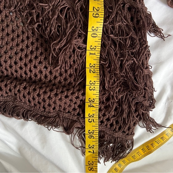 Tularosa Brown Knit One Shoulder Fringe Mini Dress Revolve Boho Festival XS - Picture 7 of 11